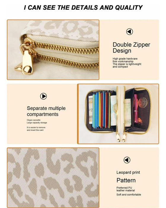 Rfid Blocking Card Holder Double Zipper Wallet