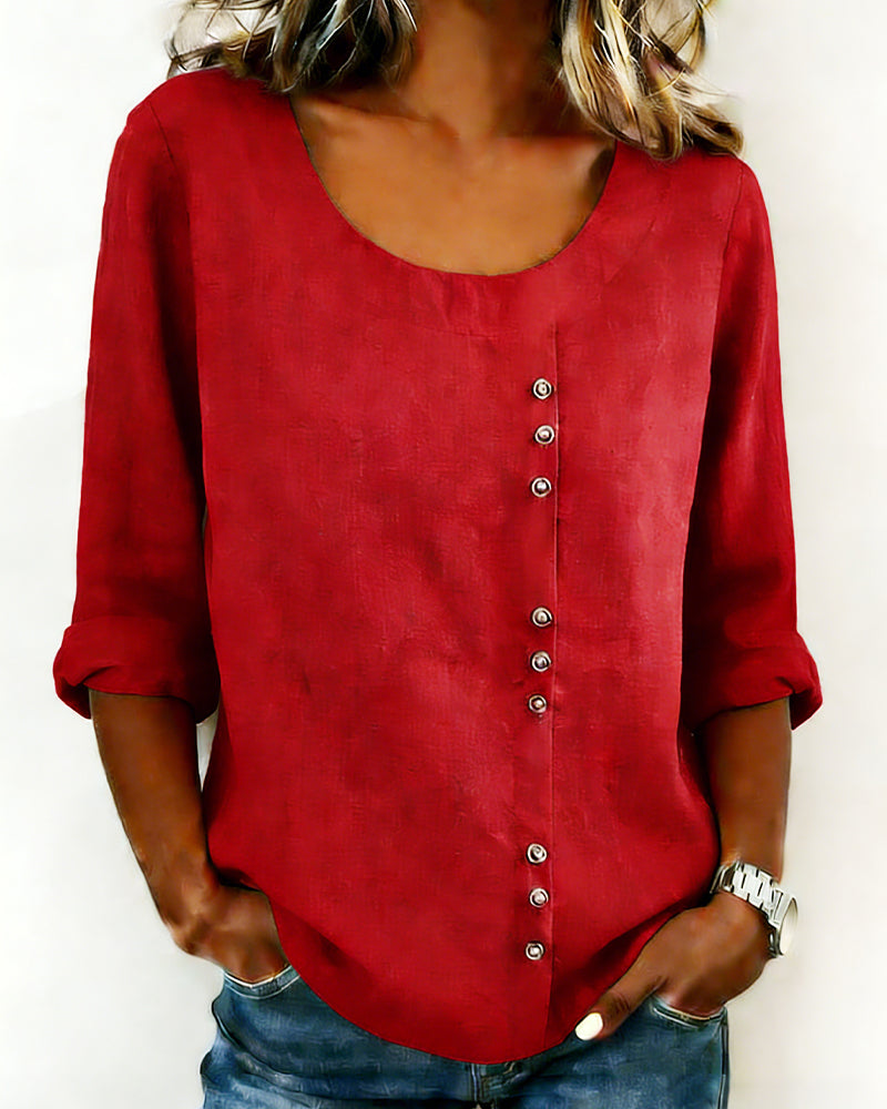 Round Neck Long Sleeve Top