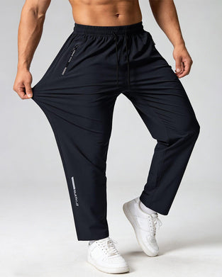 Elastic Drawstring Letter Print Pants
