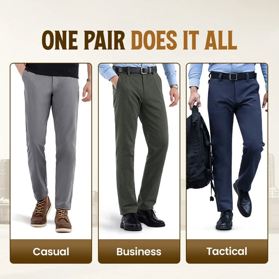 Men's Active Khaki Pants With Expandable Waistband