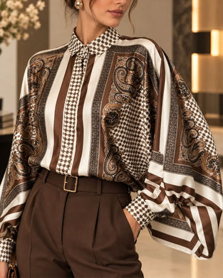 Print Casual Long Sleeve Blouse