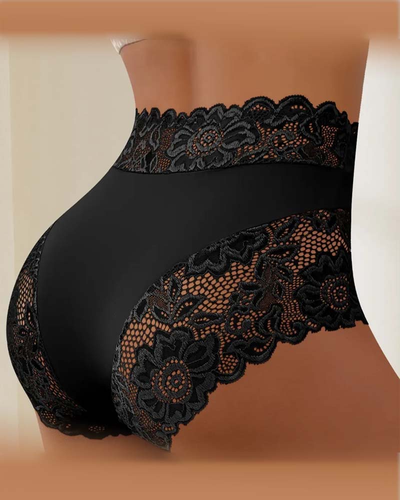 Solid Color Lace Panties