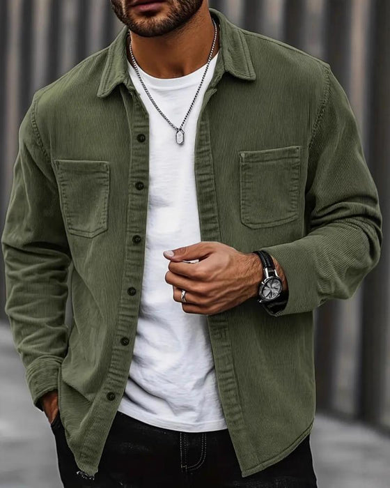 👔Men's Casual Corduroy Shirt Jacket – Classic Texture Meets Everyday Comfort