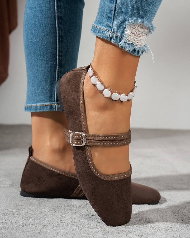 Women's Vintage Classy Elegant Square Toe Classic Mary Jane Shoes