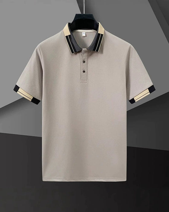 Color Block Short Sleeve Polo Shirt