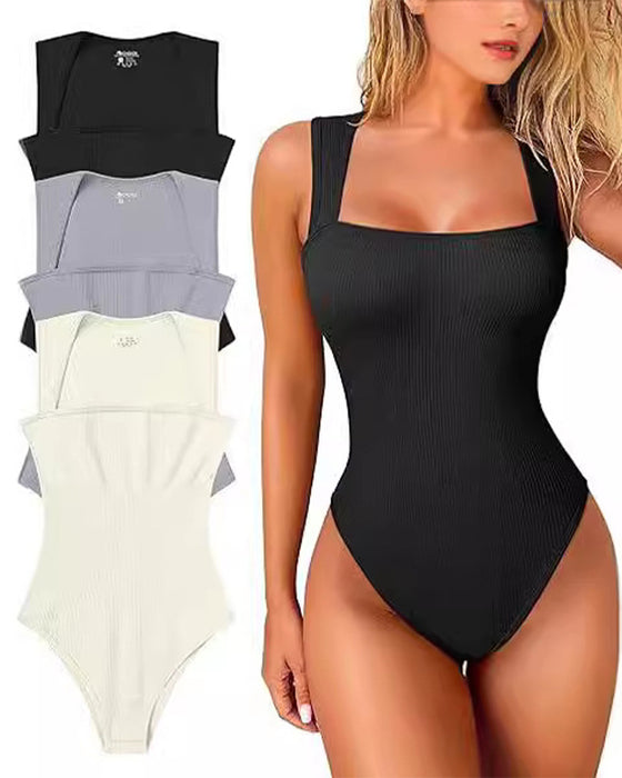 Solid color sleeveless tank bodysuit