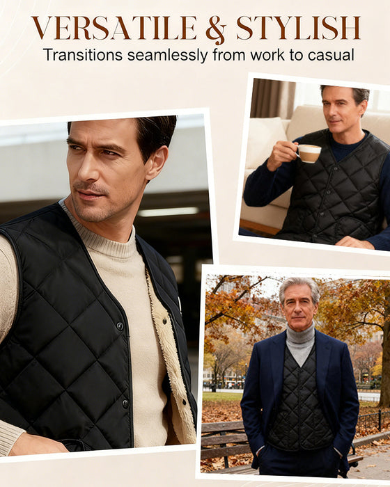 Men's Casual Quilted Thermal-Lined Vest