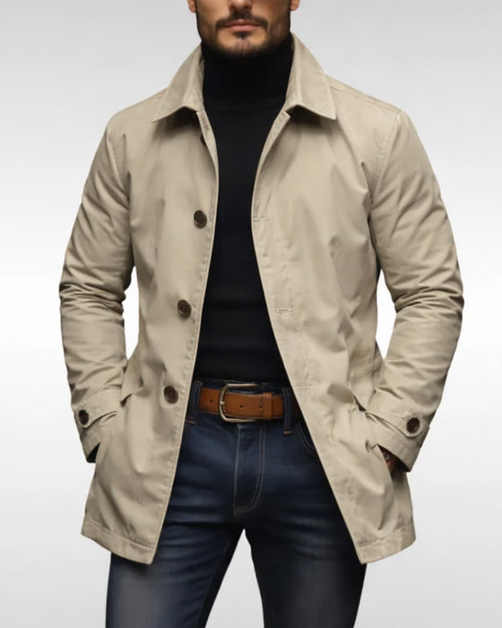 Weatherproof Long Coat | Men’s Insulated Button Jacket Outerwea