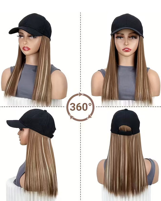 Natural-Looking Baseball Cap Hair Extension for Women