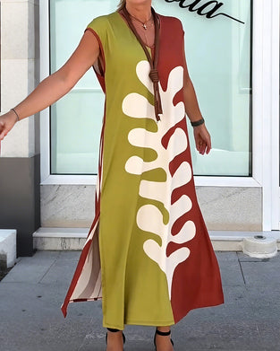 V-Neck Printed Dress