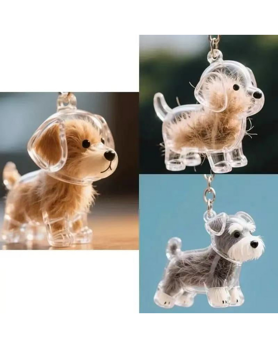 Dog Hair Keepsake Keychain - Memory Capsule Pendant