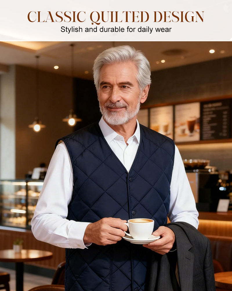 Men's Casual Quilted Thermal-Lined Vest