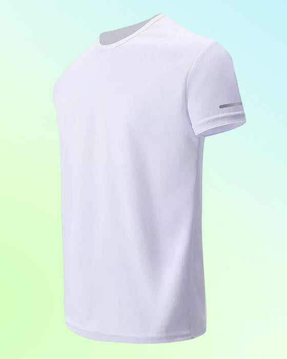 Men's Solid Color Short Sleeve Athletic T-Shirt