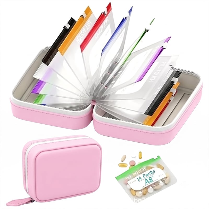 Premium Waterproof PU Travel Pill Organizer Set