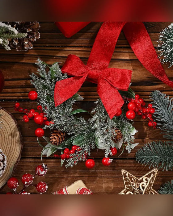 Artificial Christmas Cabinet Wreaths