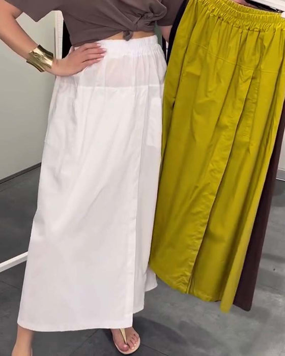 Casual Apron Style Ankle-Length Pants