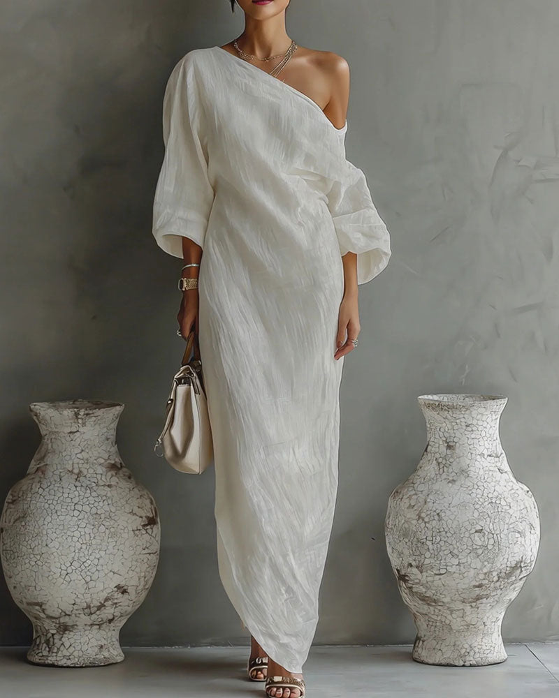 Fashionable Off-Shoulder Long Dress