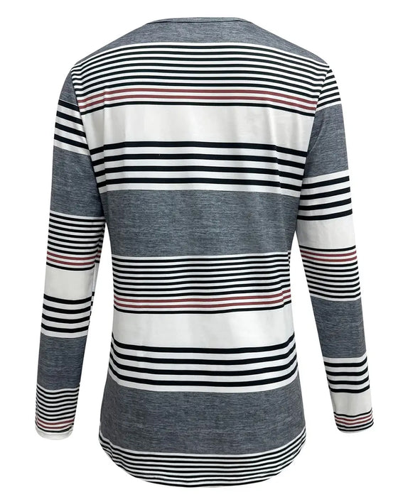 Striped Casual T - shirt