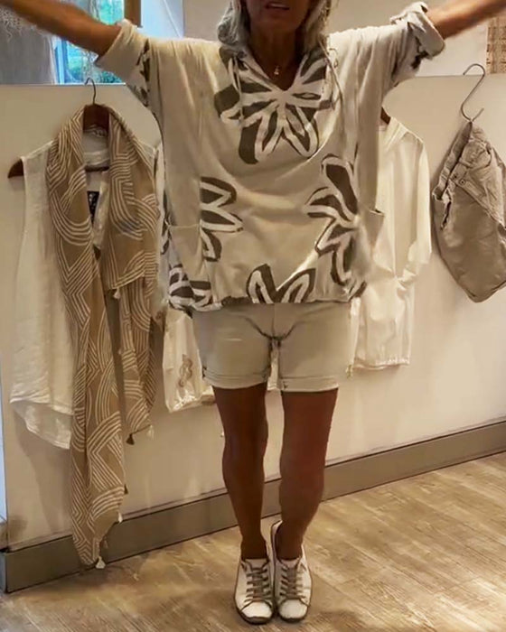 Fashionable Long-Sleeved Printed Hoodie