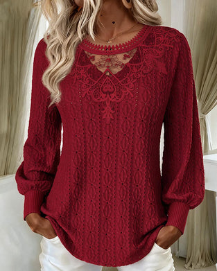 Solid Casual Long Sleeve Top