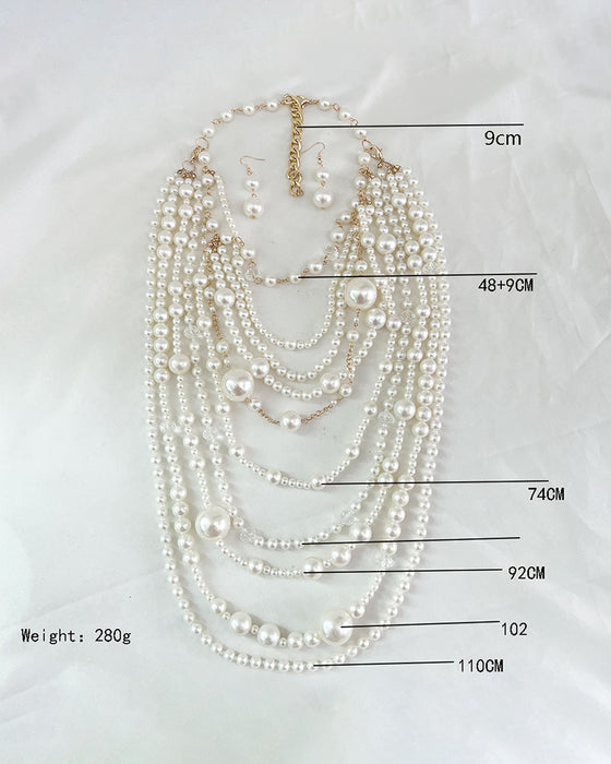 Multi-Layer Long Pearl Necklace