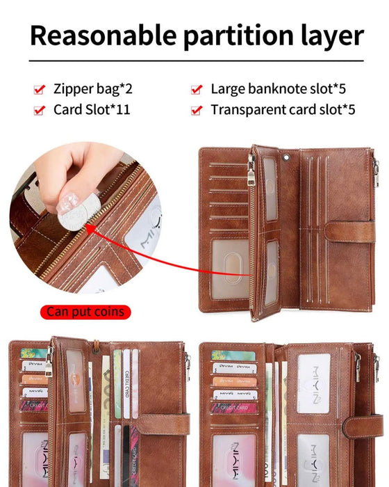 Women Zipper Long Wallet Trendy Exquisite Gift Wallet