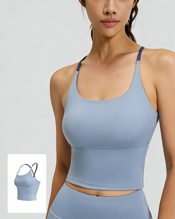 Colorblock Crossover Track Tank Top