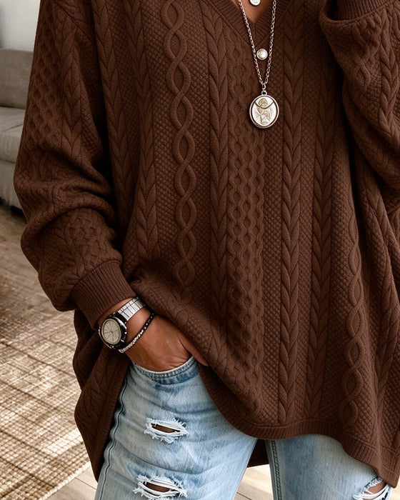 V-Neck Mid-Length Loose Top