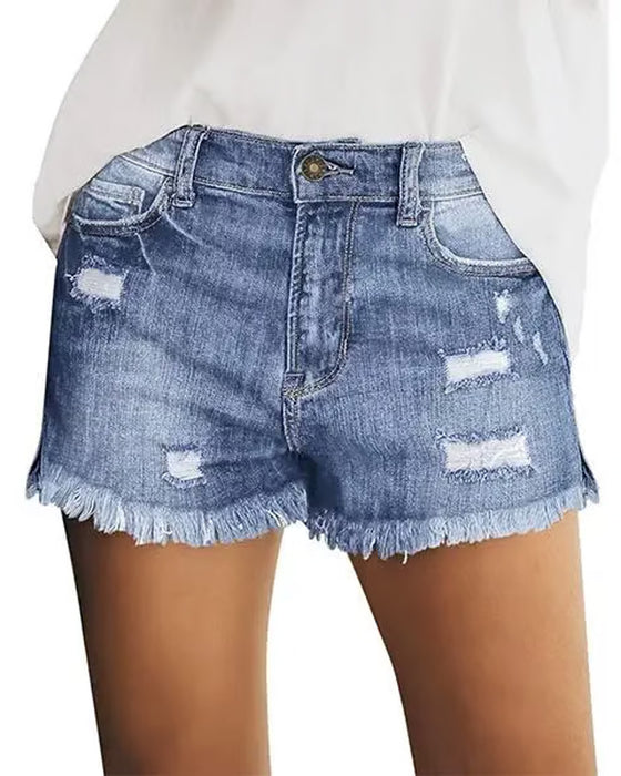 Raw Hem Denim Shorts