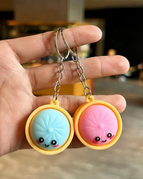 Cute Dumpling Pressable Glow Squishies Fidget Keychain