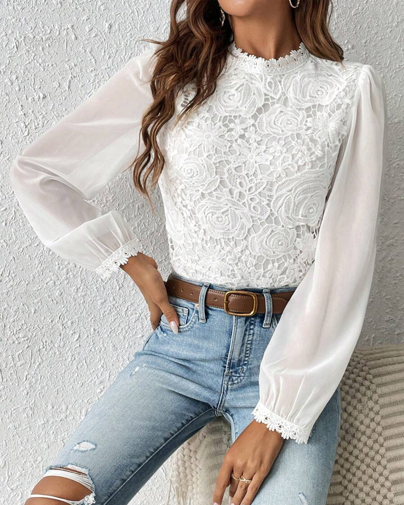 Lace Long Sleeve Elegant Top