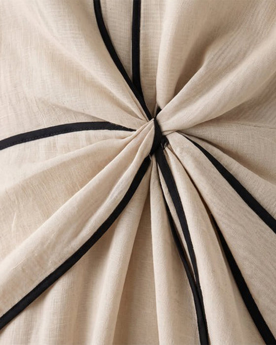 V-Neck Twist Line Full Skirt Dress