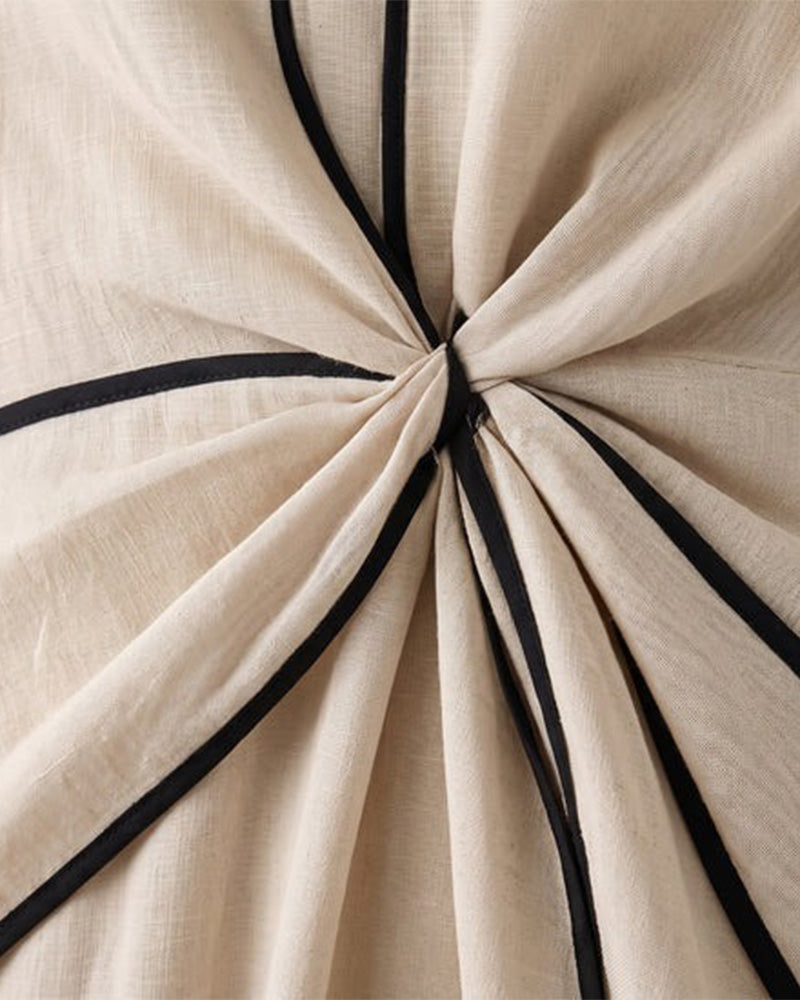 V-Neck Twist Line Full Skirt Dress