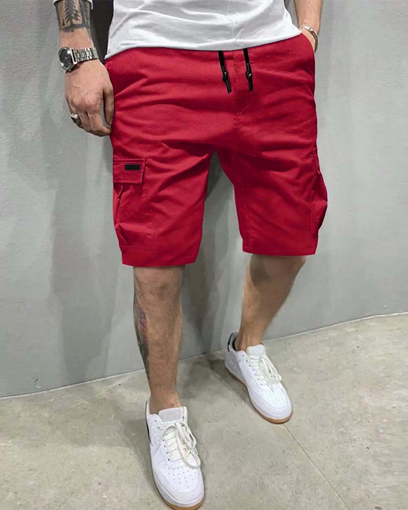 Drawstring Waist Cargo Shorts