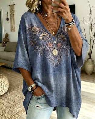 V-Neck Casual Trendy Blouse
