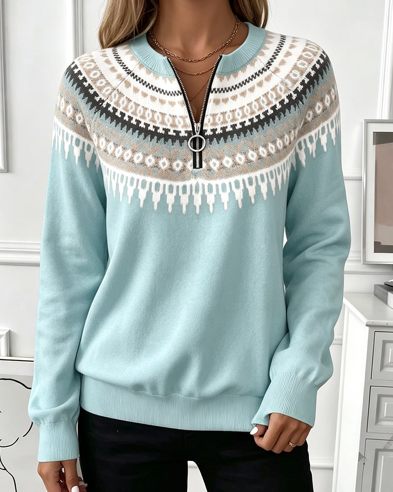 Color-Block Zip Long Sleeve Sweatshirts