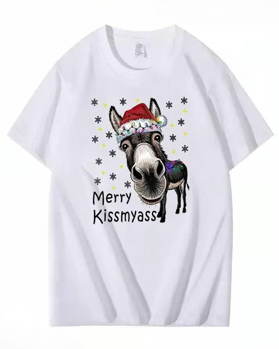 Christmas Funny Print Short Sleeve T-Shirt