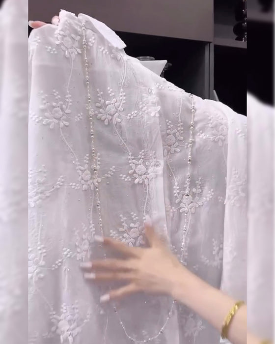 Solid Embroidered Drop Shoulder Shirt