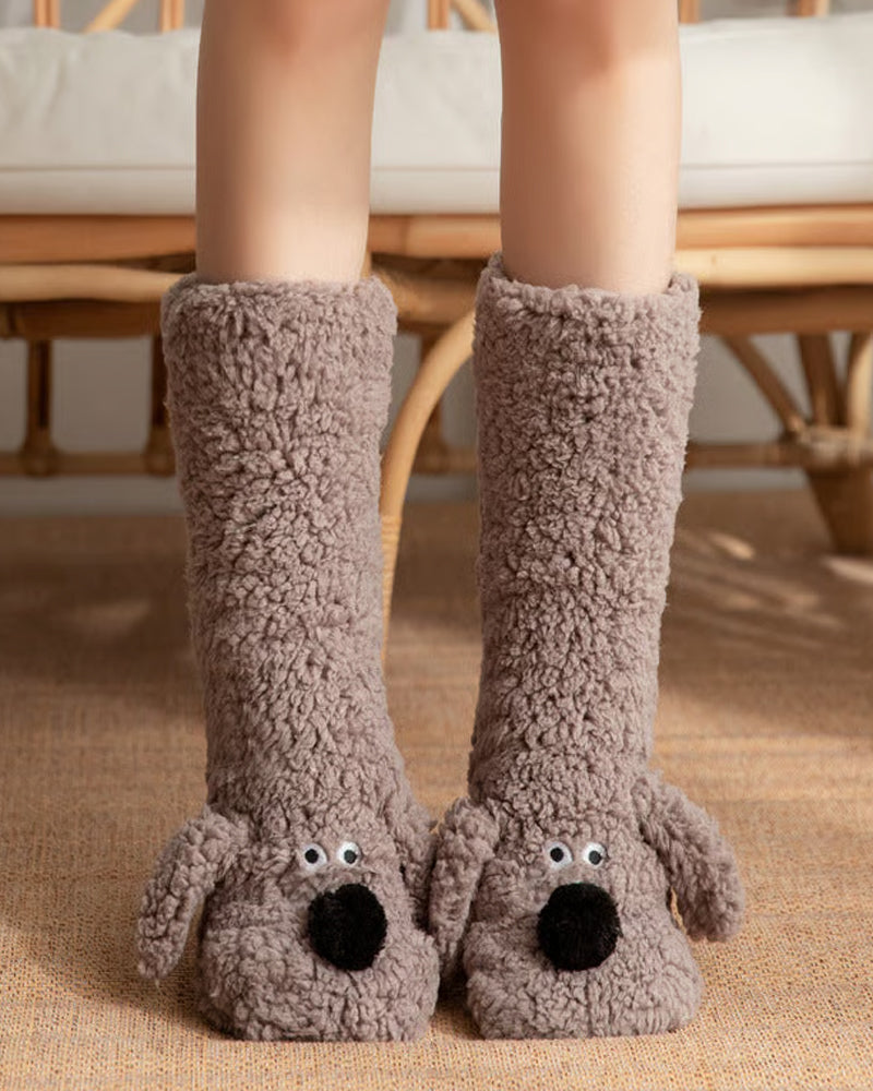 Cute Plush Dog Socks