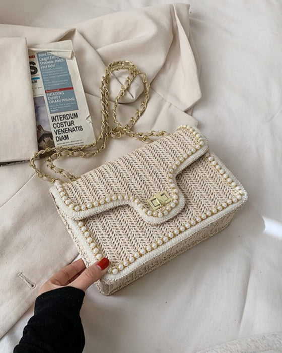 Popular Pearl Straw Bag