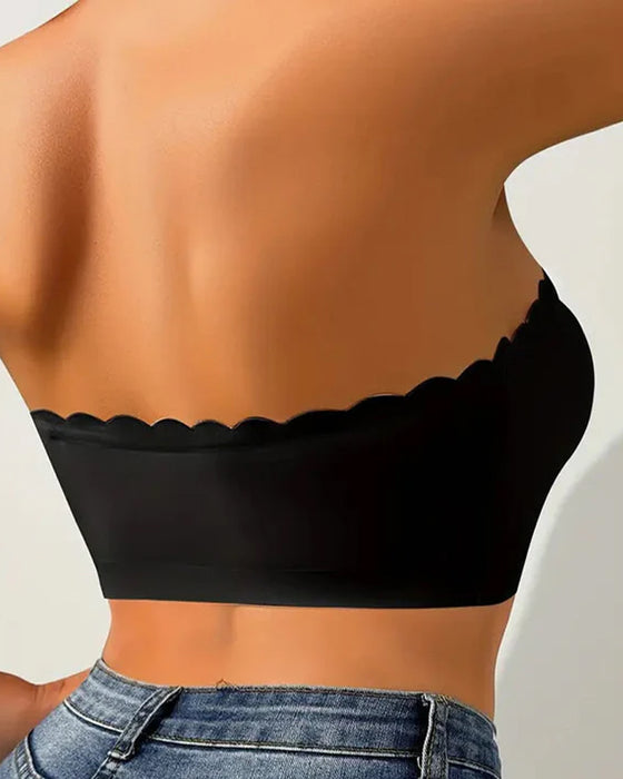 Seamless Front Closure Strapless Bandeau Bra
