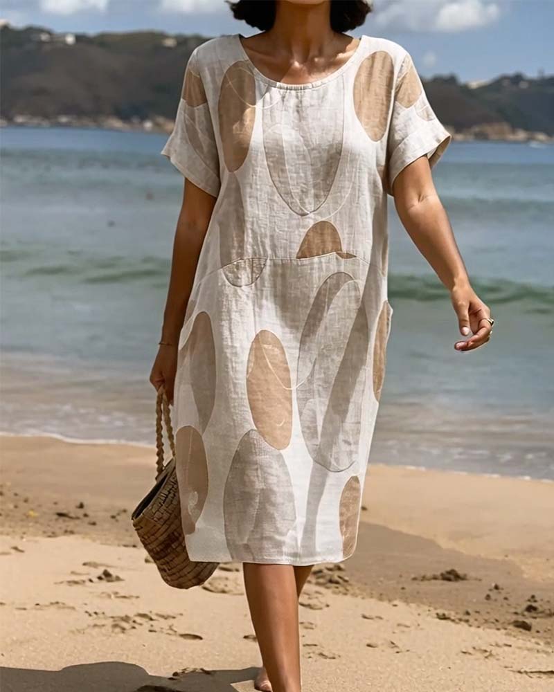 Polka Dot Loose Straight Dress