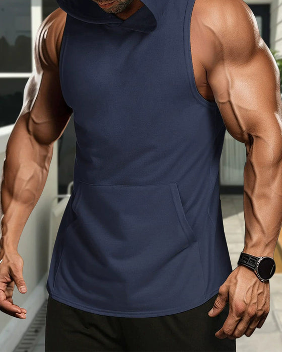 Men's Hooded Pocket Tank Top