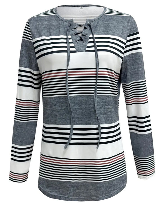 Striped Casual T - shirt