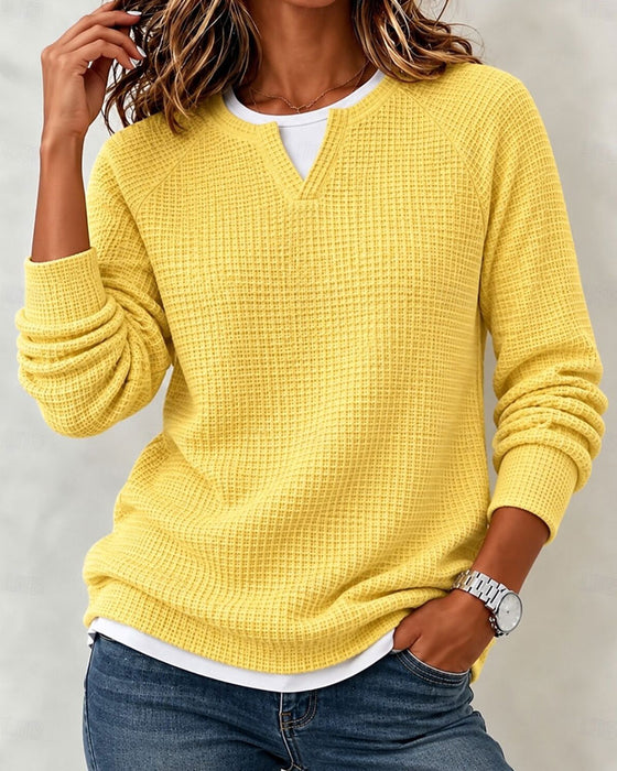Solid Color Raglan Long Sleeve Sweatshirt