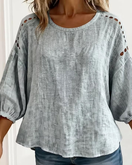 Hollow 100% Cotton  Blouse