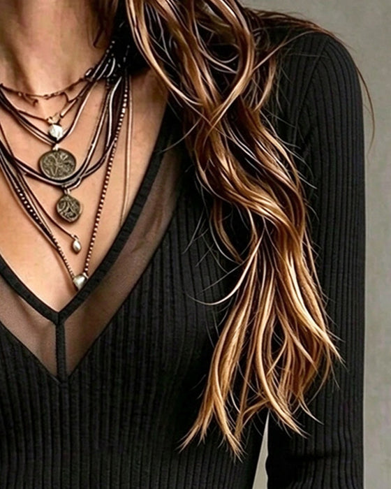 V-Neck Stylish Fitted Top