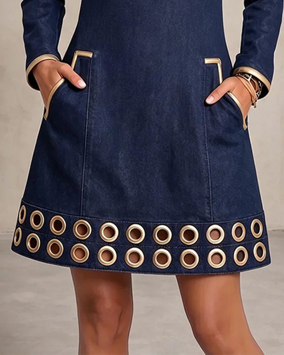 Zipper Pocket Casual Dress