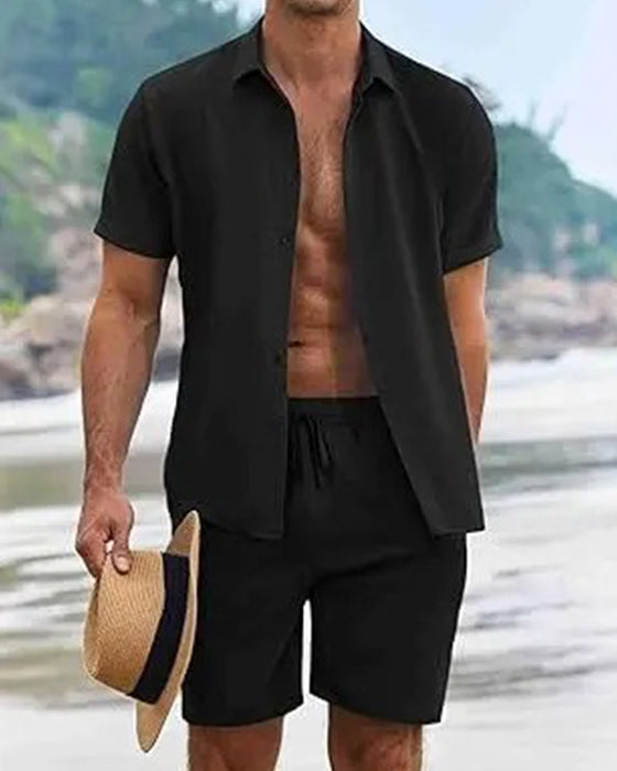 Men's Polo Short Sleeve Shirt Set