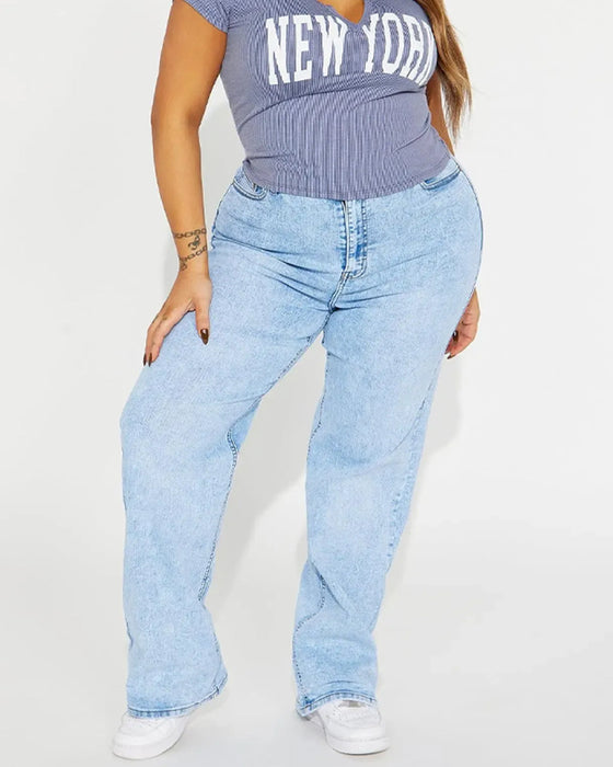 High-Waisted Butt-Lifting Slight-Flared Jeans